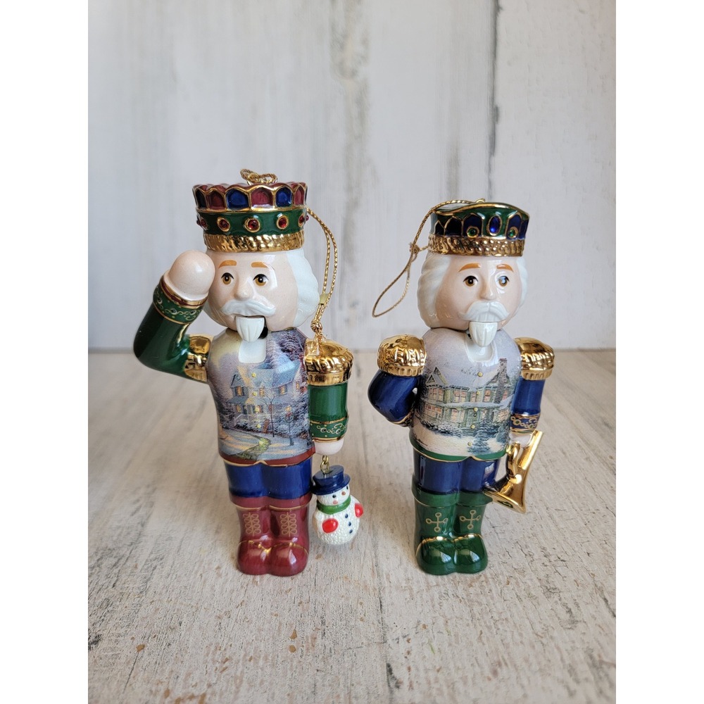 Thomas Kinkade Nutcracker vintage ornament Xmas unique set home decor